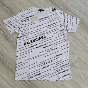White Color Balenciaga Men’s T-shirt